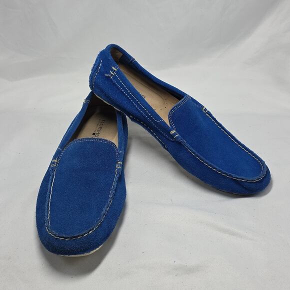Florsheim Vintage Electric Blue Suede driving Elegant Loafers Mens 8.5 In Guc - Picture 14 of 16